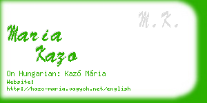 maria kazo business card